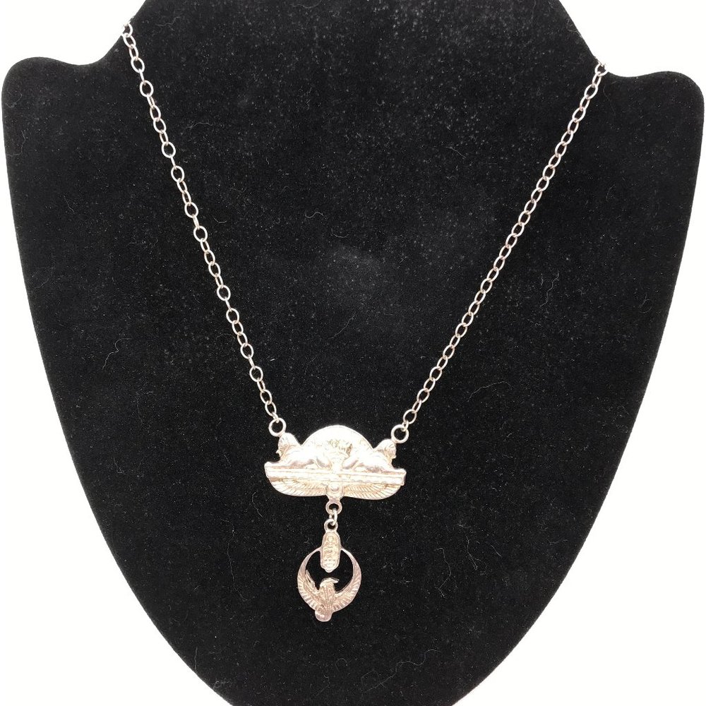 22" Long Sterling Silver Isis Necklace